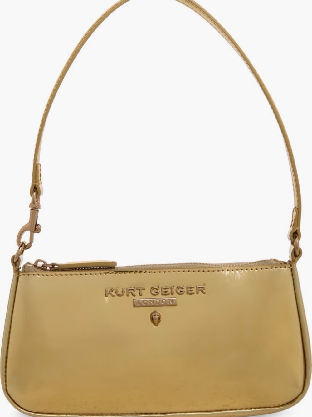 Kurt Geiger Patent Shoulder Bag in Mustard Yellow